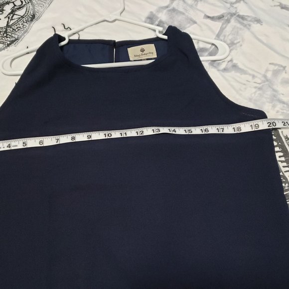 NWOT Navy Blue Scallop Bottom Tank Dress - Picture 7 of 8